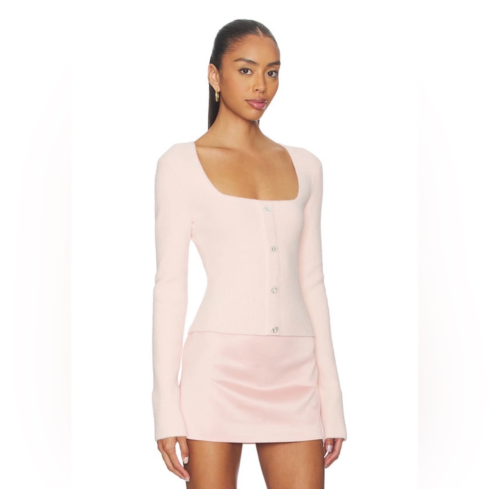 Revolve Majorelle Malika light pink fuzzy sweater top XS